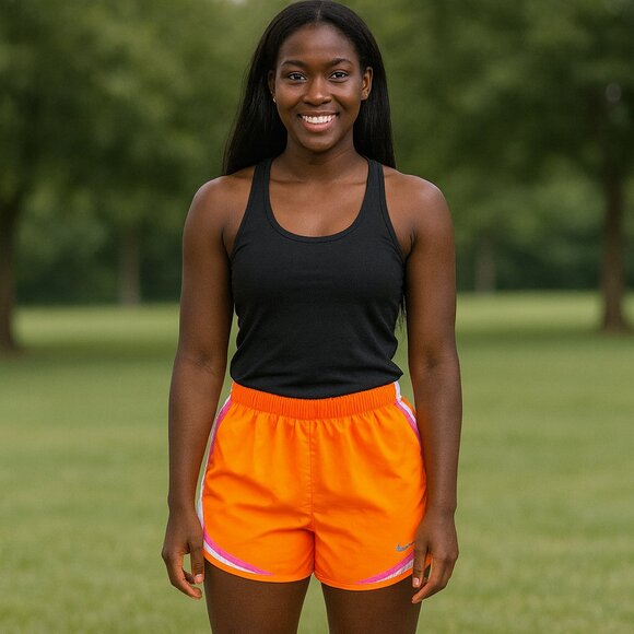 NIKE Dri-Fit Women's Running Shorts S Pink Orange Athletic Gym Workout Walking - Picture 1 of 14